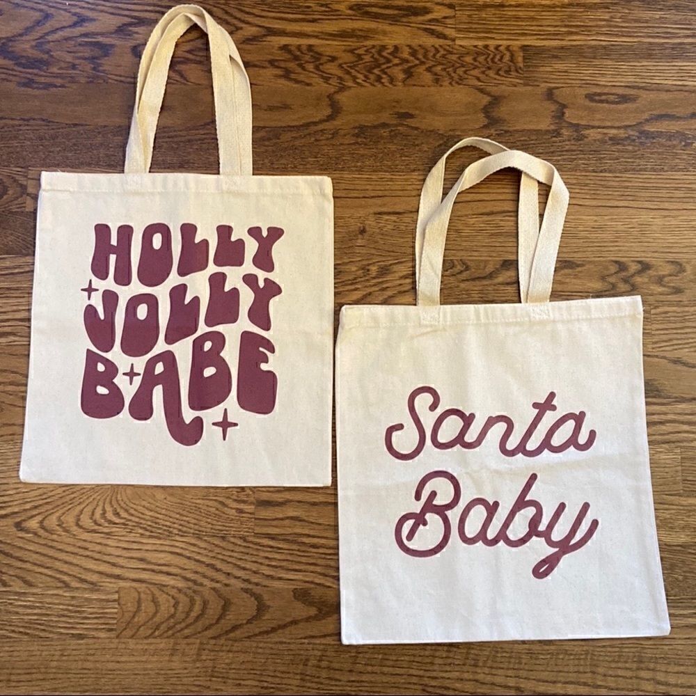 𝅺new! Bundle of 2 Holiday Tote‎ Bags